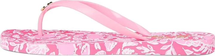 Lilly Pulitzer Sandsational Square Toe F Women's Sandals Royal Coral Shoe : 9-10 M, Rubber - Image 10