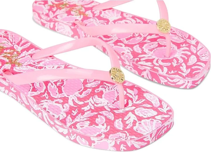 Lilly Pulitzer Sandsational Square Toe F Women's Sandals Royal Coral Shoe : 9-10 M, Rubber - Image 11