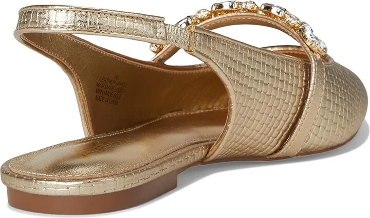 Lilly Pulitzer Tamara Slingback Women's Sandals Gold Metalic : 8.5 M, Leather - Image 4