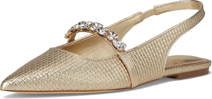 Lilly Pulitzer Tamara Slingback Women's Sandals Gold Metalic : 8.5 M, Leather - Image 5
