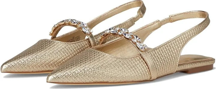 Lilly Pulitzer Tamara Slingback Women's Sandals Gold Metalic : 8.5 M, Leather