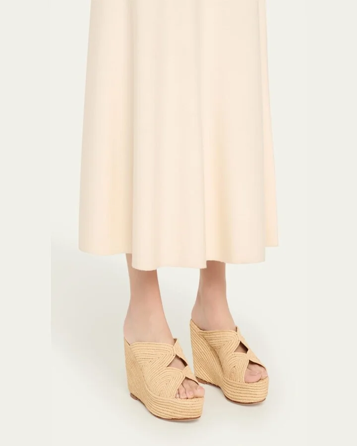 Lilou Raffia Platform Wedge Mules - Image 6