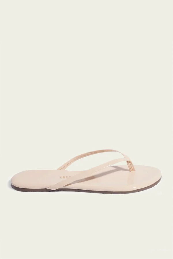 Lily Gloss Flip Flops in Linen