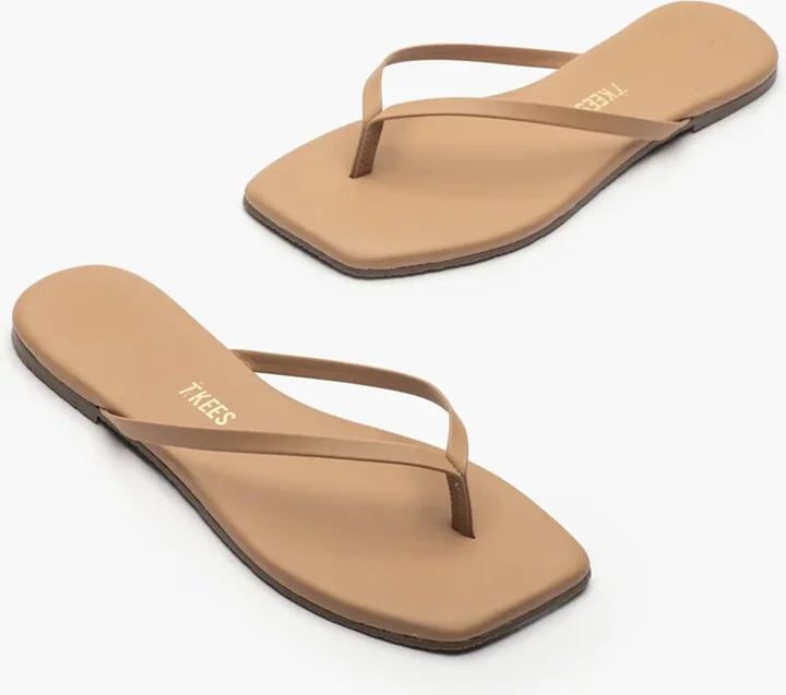 Lily Square Toe Flip Flops in Cocobutter - Image 2