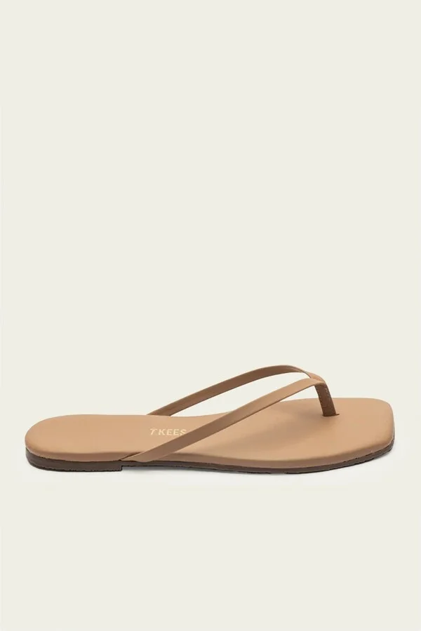Lily Square Toe Flip Flops in Cocobutter
