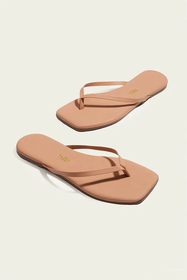 Lily Square Toe Flip Flops in Nude Beach - Image 2