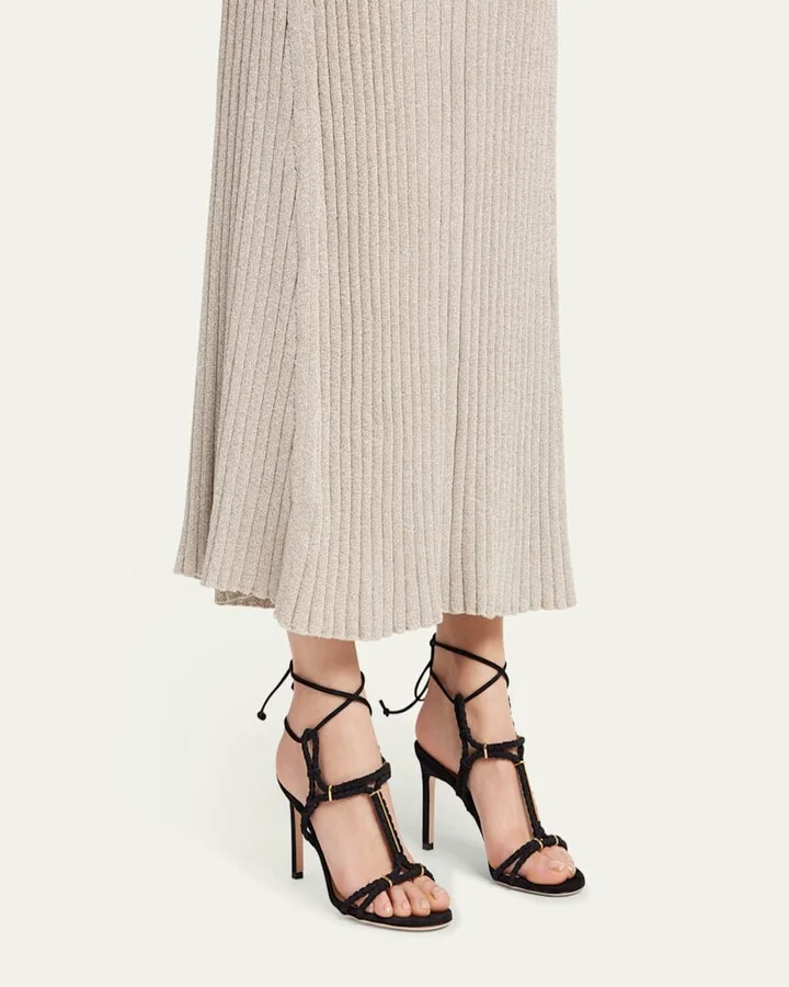 Lily Suede Ankle-Tie Sandals - Image 3