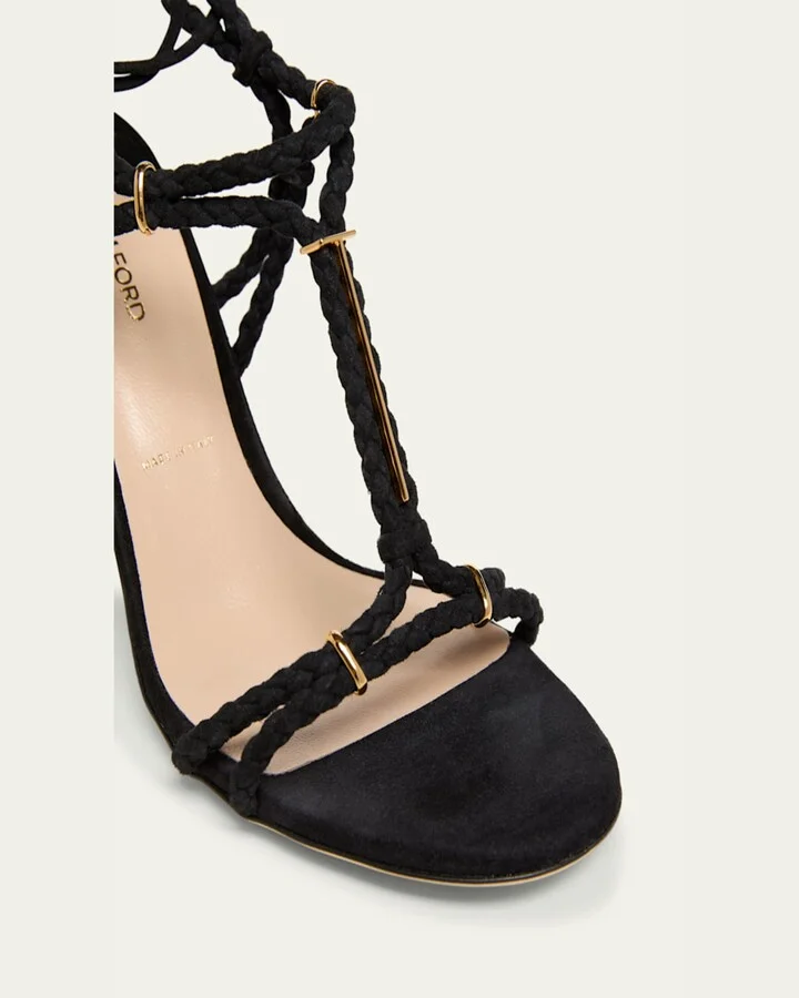 Lily Suede Ankle-Tie Sandals - Image 4