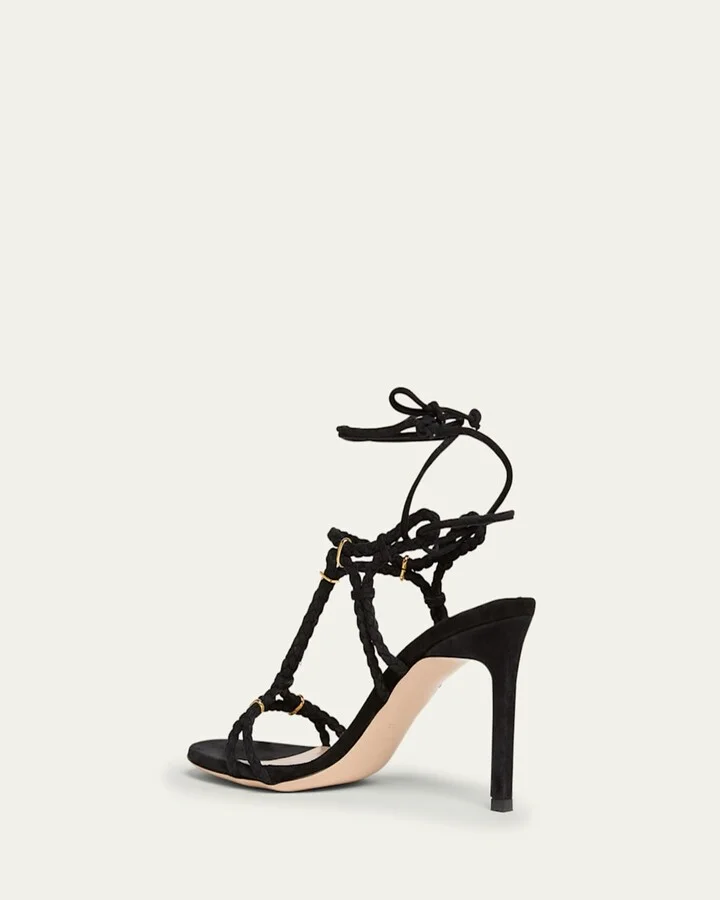 Lily Suede Ankle-Tie Sandals - Image 5