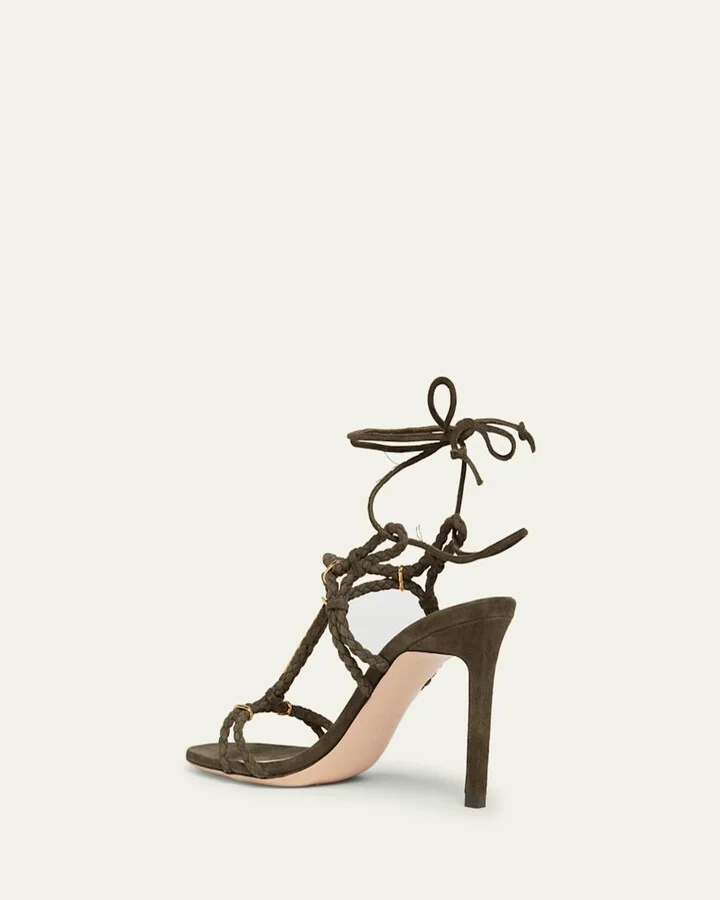 Lily Suede Ankle-Tie Sandals - Image 6