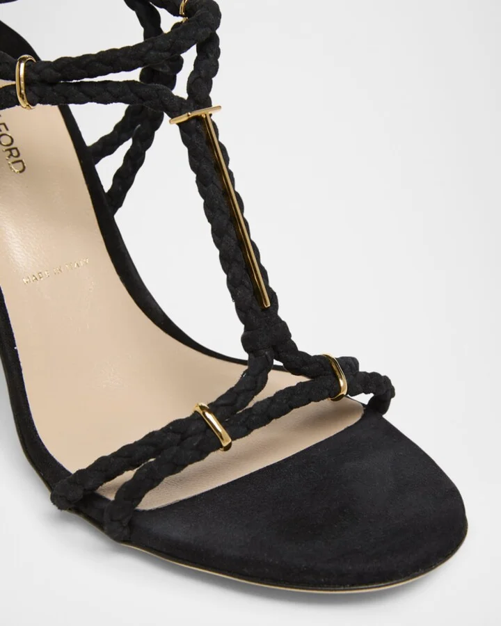 Lily Suede Ankle-Tie Sandals - Image 6