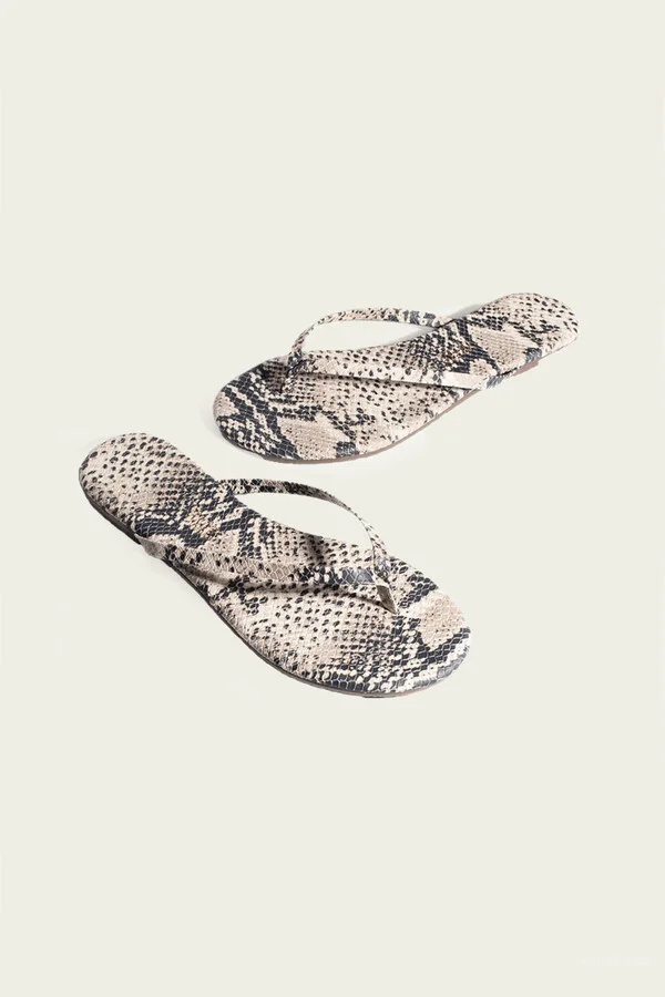 Lily Vegan Animal Flip Flops in Sand Snake - Image 2