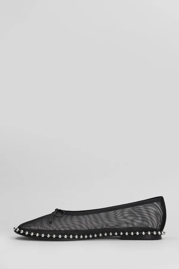Lina Ballchain Flat Ballet Flats In Black Polyamide - Image 3