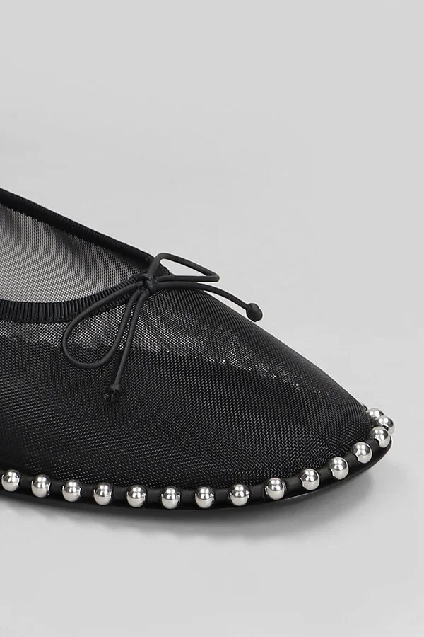 Lina Ballchain Flat Ballet Flats In Black Polyamide - Image 5
