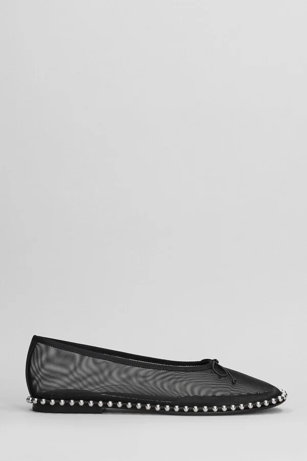 Lina Ballchain Flat Ballet Flats In Black Polyamide