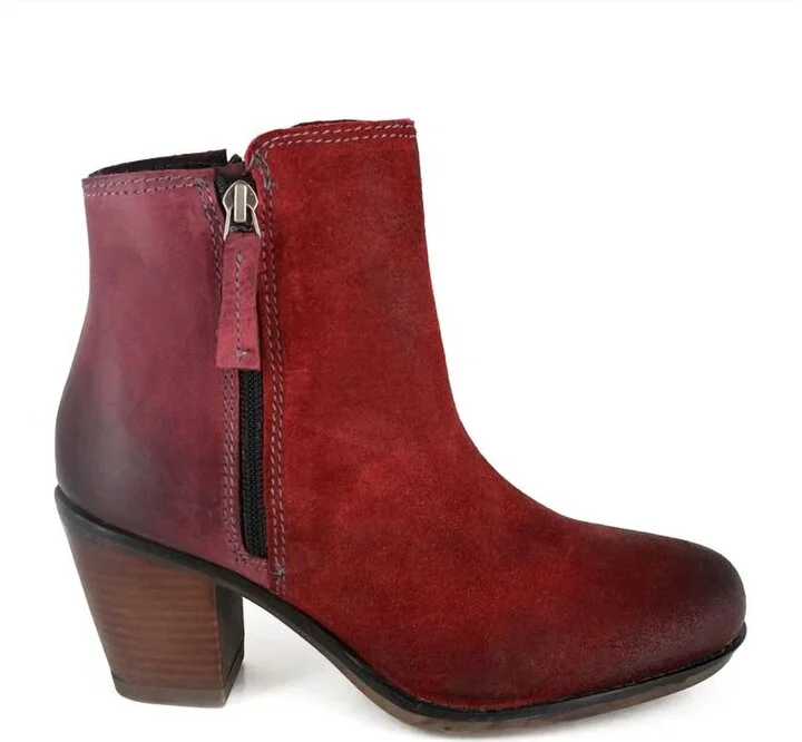 Lina Bootie In Burgundy