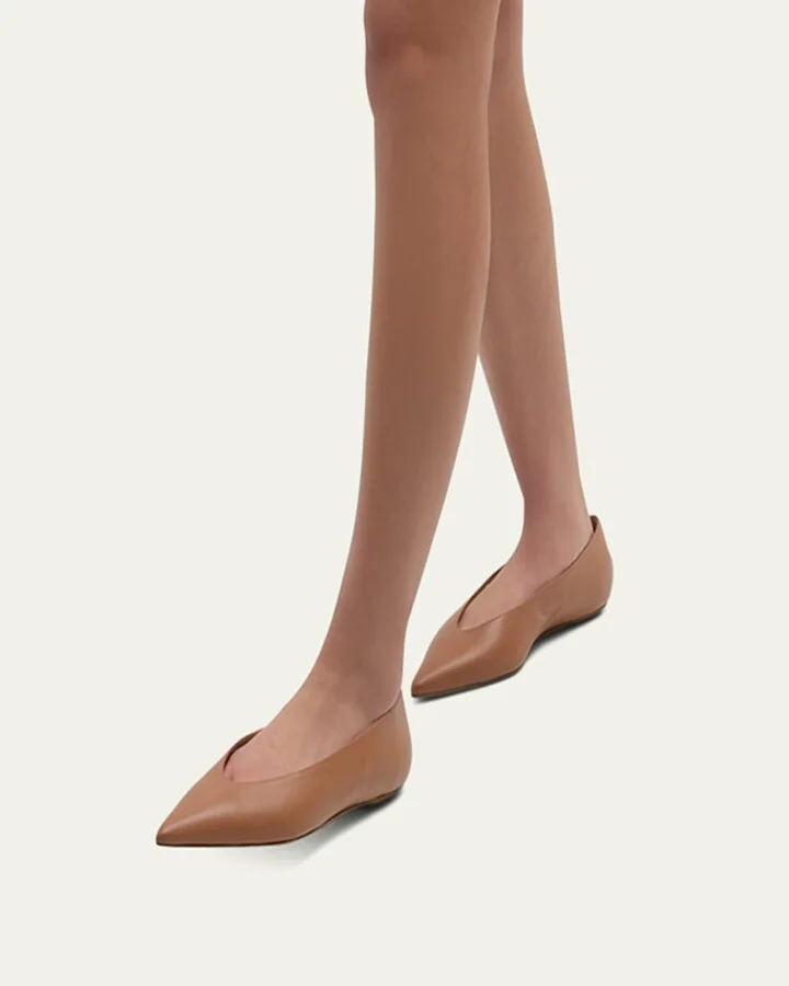 Lina Leather Point-Toe Ballerina Flats - Image 6