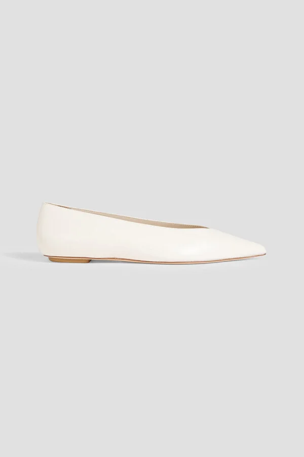 Lina leather point-toe flats