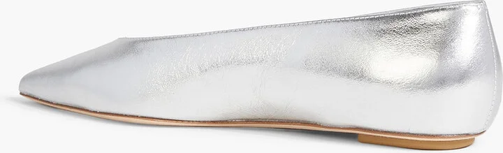 Lina metallic leather point-toe flats - Image 3