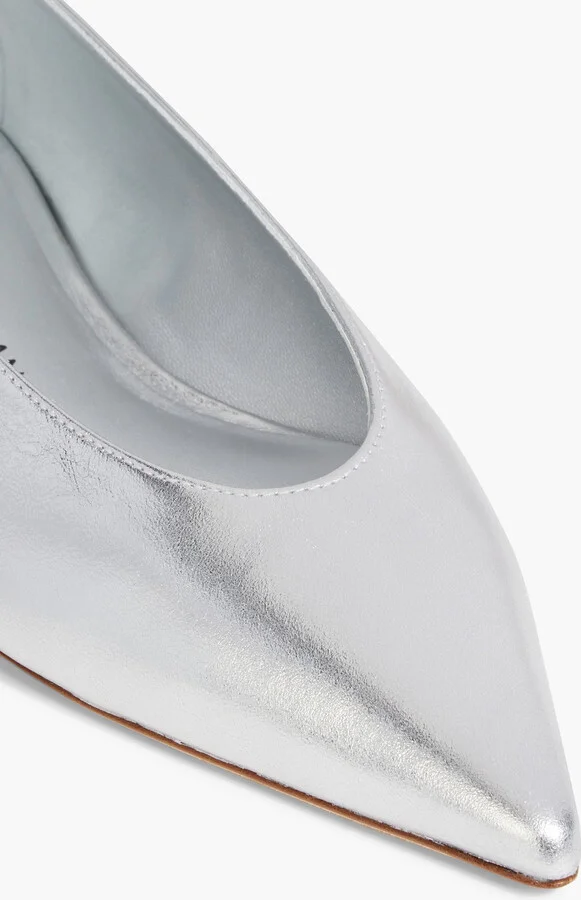 Lina metallic leather point-toe flats - Image 4