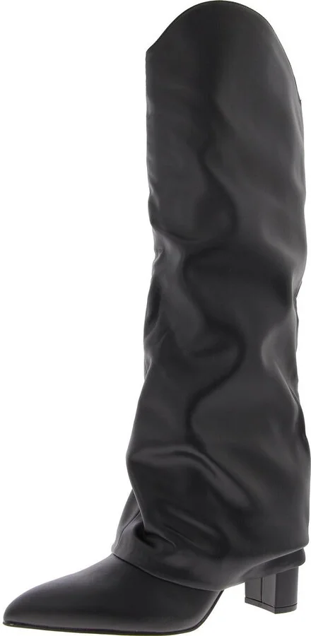 LINDEY3 Womens Slouchy Leather Knee-High Boots