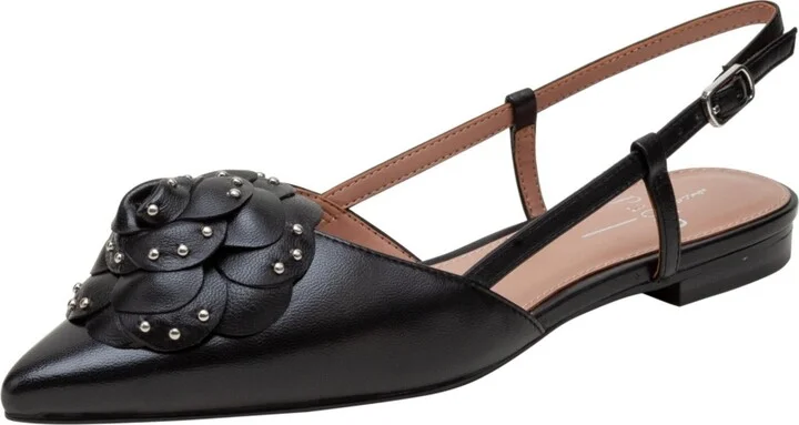 Linea Paolo Cadie Microstud Rosette Slingback Flats