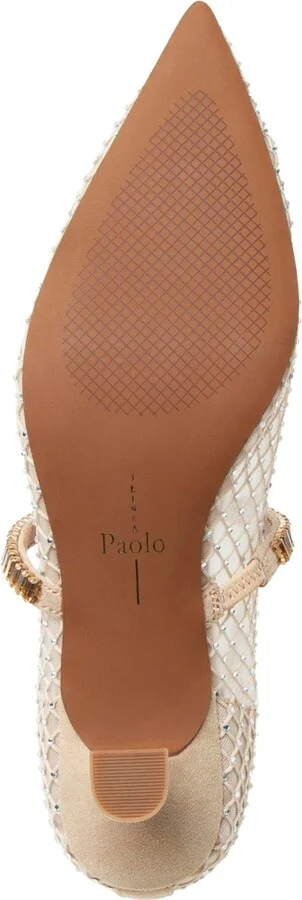 Linea Paolo Carmine Crystal Fishnet Mary Jane Pumps - Black mesh/microsuede - Image 11