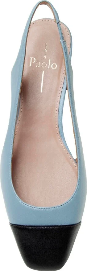 Linea Paolo Charley Cap Toe Chop Out Pumps - Dusty blue/black nappa - Image 2