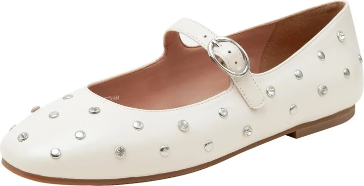 Linea Paolo Millie Crystal Stud Mary Jane Flats