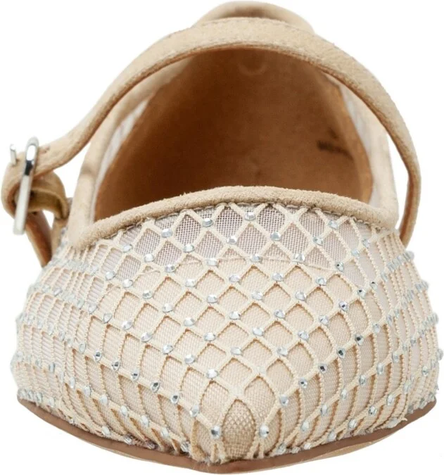 Linea Paolo Nadeen Fishnet Mary Jane Flats - Black mesh/microsuede - Image 7