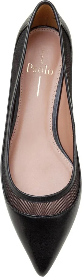 Linea Paolo Novah Mixed Media Skimmer Flats - Black nappa/mesh - Image 2