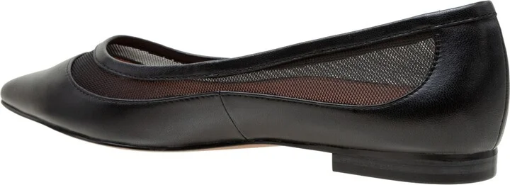 Linea Paolo Novah Mixed Media Skimmer Flats - Black nappa/mesh - Image 4