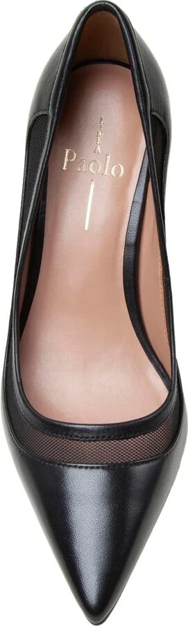 Linea Paolo Perline Mixed Media High Heel Pumps - Black nappa/mesh - Image 2