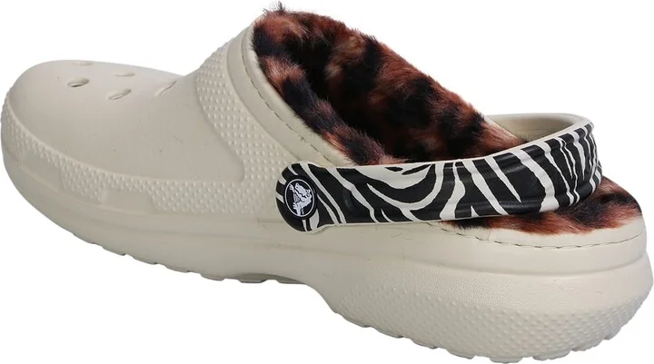Lined Animal Clog Sandals In White - Image 3