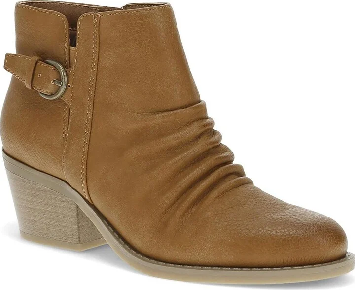Linnea Womens Round Toe Block Heel Booties