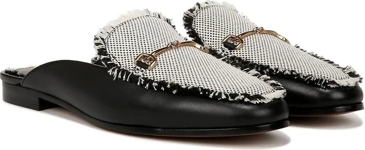 Linnie Fray Slippers Womens US 6 Black White Slip On Mule GBNC650