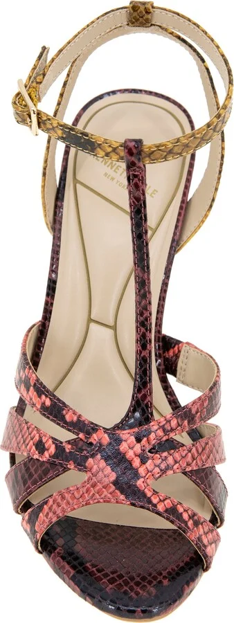 Liona Embossed T-Strap Sandal - Image 4