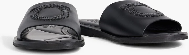 Lionel whipstitched leather slides - Image 2