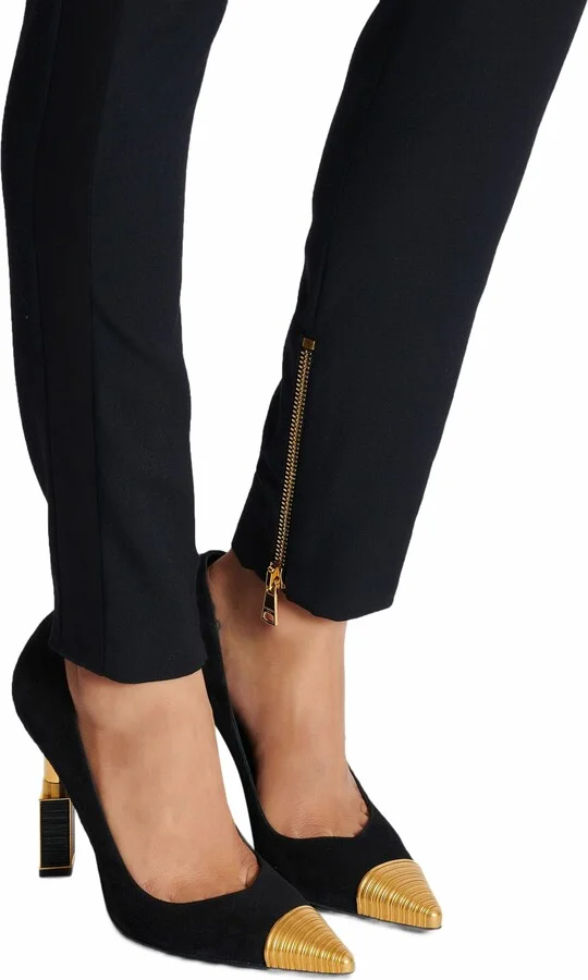 Lipstick Pumps In Suede Leather And Brass - Image 2