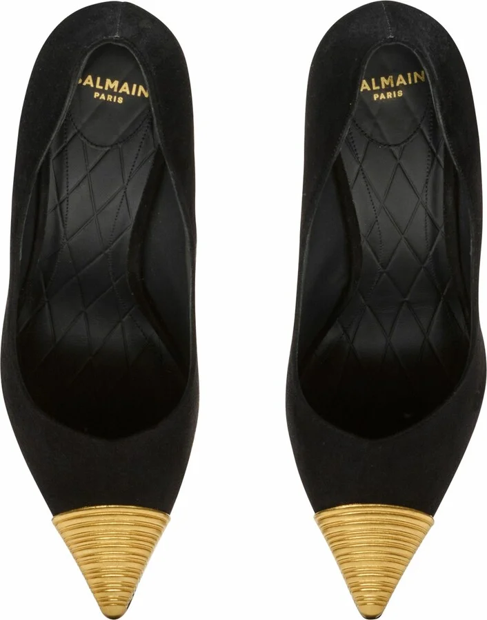 Lipstick Pumps In Suede Leather And Brass - Image 5