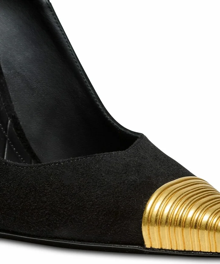 Lipstick Pumps In Suede Leather And Brass - Image 7