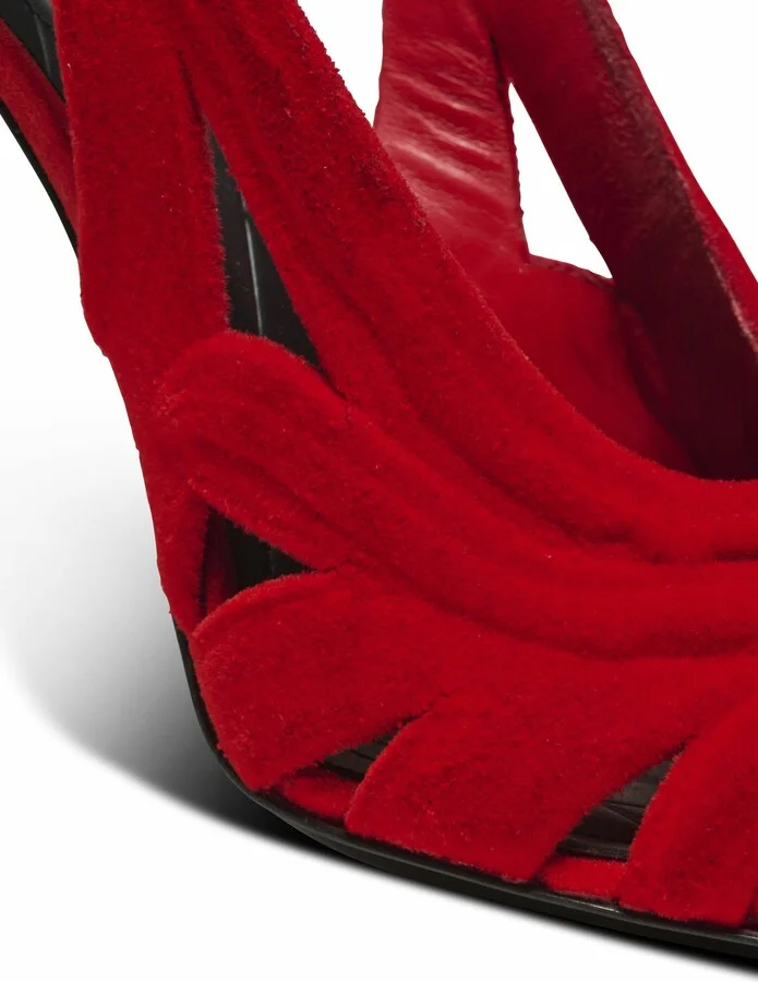 Lipstick Pumps In Suede Leather And Brass - Image 7