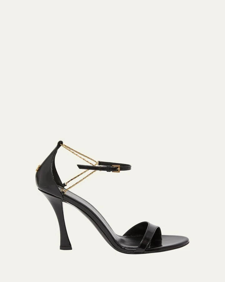 Liquid 4G Leather Ankle-Strap Sandals