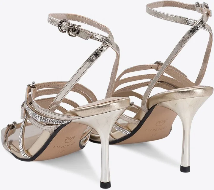 Lisa 85 Crystal-Embellished Leather Sandals - Image 3