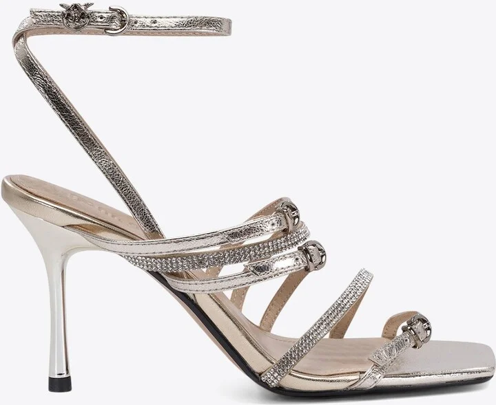 Lisa 85 Crystal-Embellished Leather Sandals