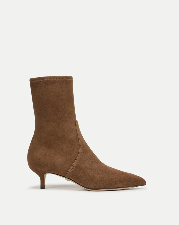 Lisa Stretch Kitten-Heel Bootie
