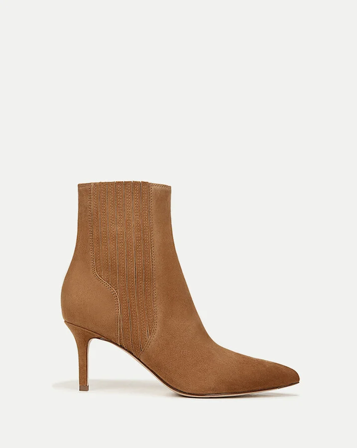 Lisa Suede Mid-Heel Bootie