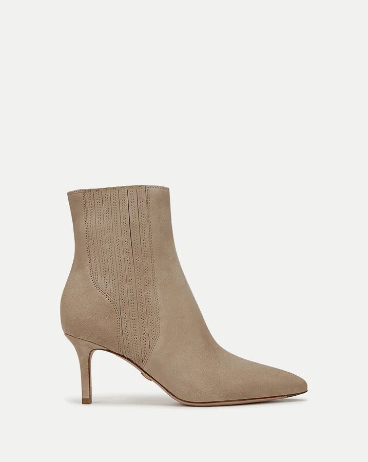 Lisa Suede Mid-Heel Bootie