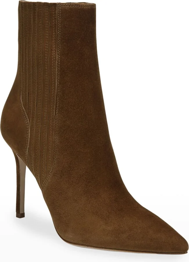 Lisa Suede Stiletto Ankle Booties - Image 4