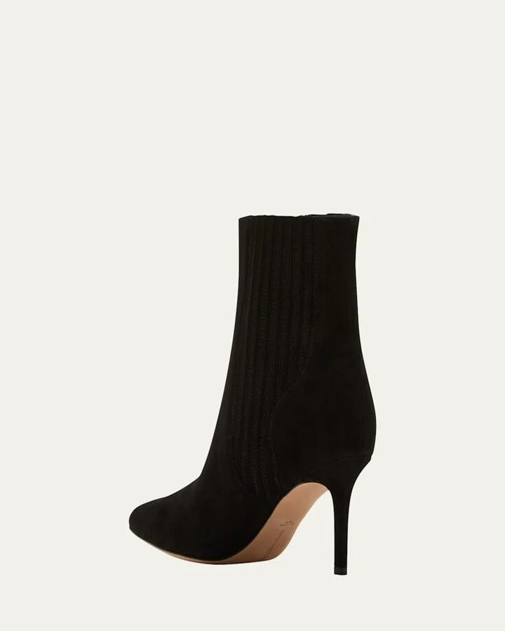 Lisa Suede Stiletto Ankle Booties - Image 3